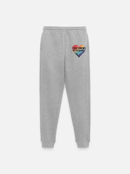 love knows no boundaries - Men's Premium Organic Joggers - heather grey