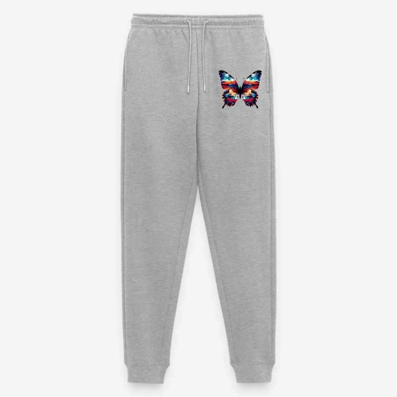 Schmetterling - Männer Premium Bio Jogginghose - Grau meliert