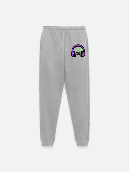 Headphones Stars Icon - Men's Premium Organic Joggers - heather grey