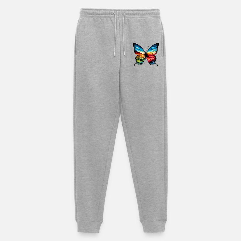 Schmetterling - Männer Premium Bio Jogginghose - Grau meliert