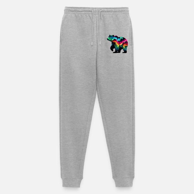 Bär - Männer Premium Bio Jogginghose - Grau meliert