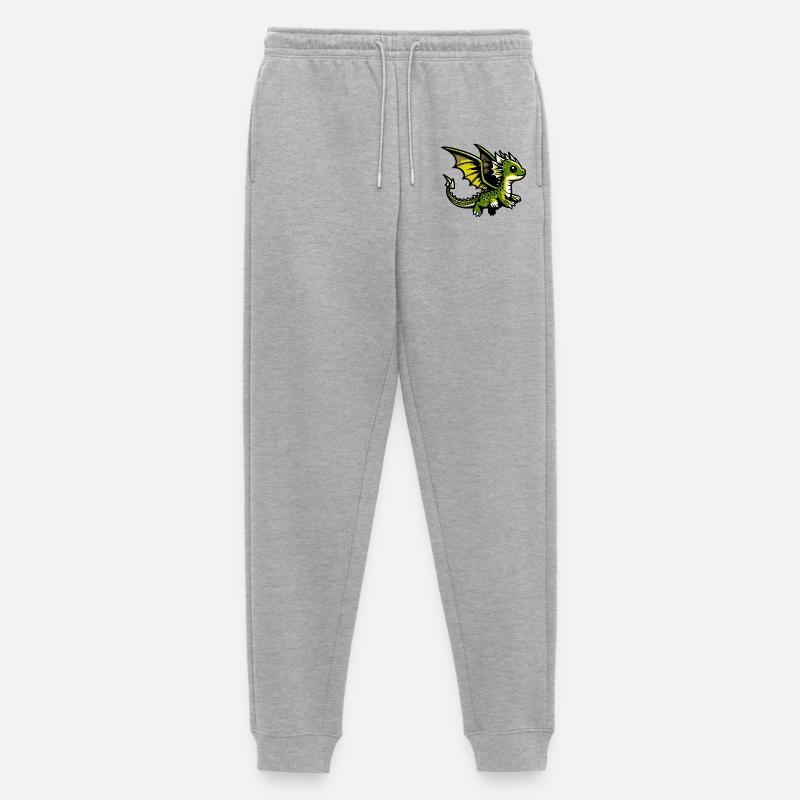 Drache - Männer Premium Bio Jogginghose - Grau meliert