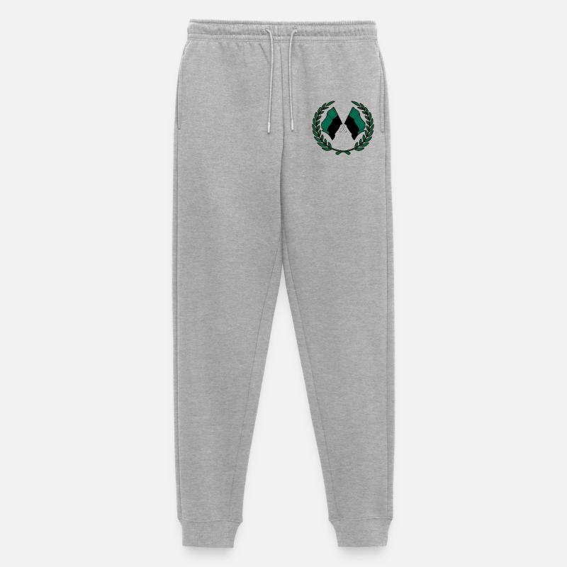 Texel Laurel Flags – Island Pride - Männer Premium Bio Jogginghose - Grau meliert