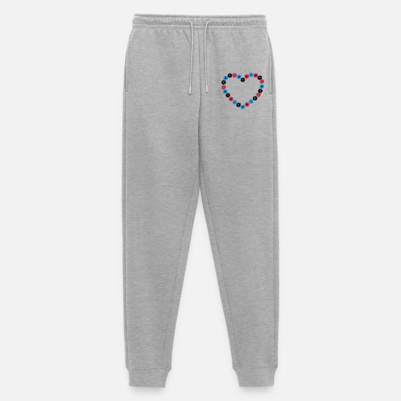 Blume Herz - Männer Premium Bio Jogginghose - Grau meliert