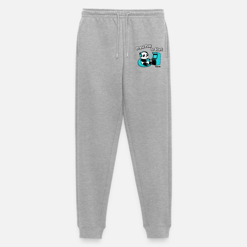 Panda Press Paw Start - Männer Premium Bio Jogginghose - Grau meliert