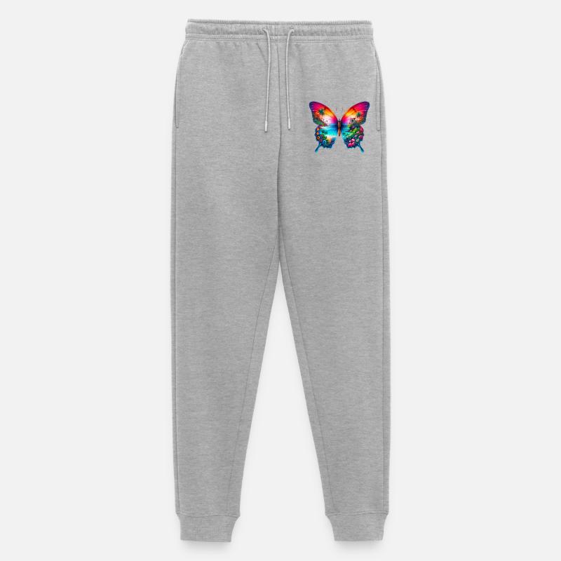 Schmetterling - Männer Premium Bio Jogginghose - Grau meliert