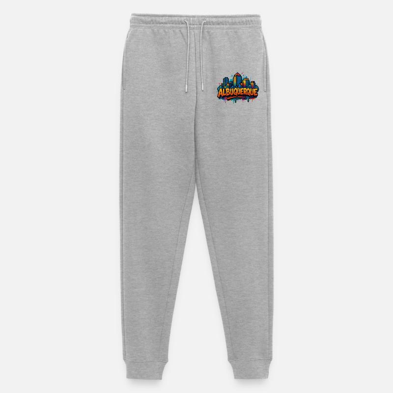 Albuquerque Graffiti Skyline - Männer Premium Bio Jogginghose - Grau meliert