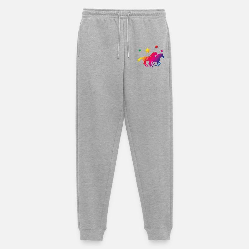 Regenbogenpferde Sternenglanz - Männer Premium Bio Jogginghose - Grau meliert