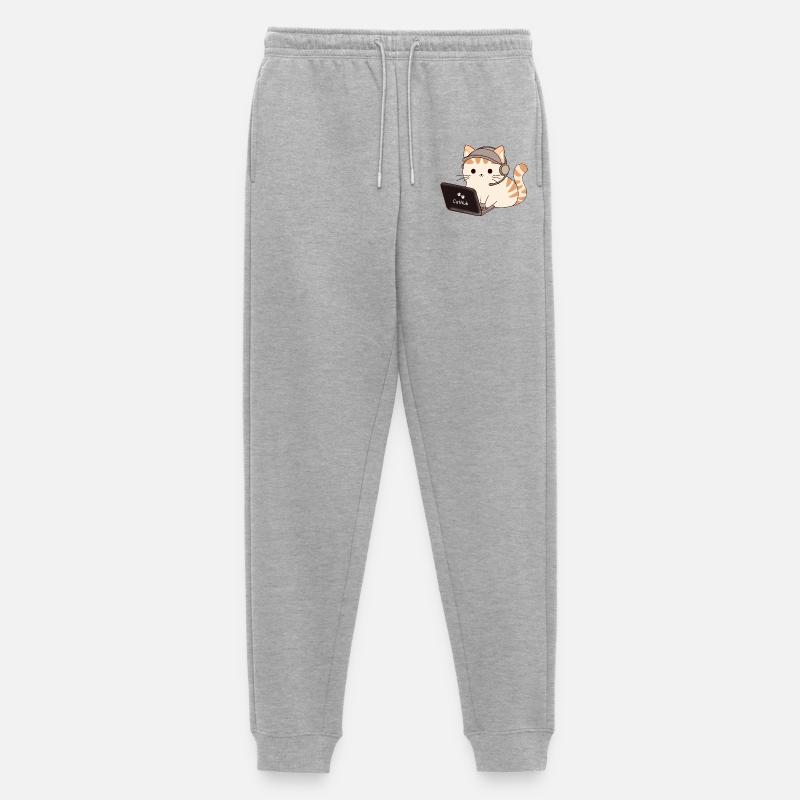 CatHub Katzenstreamer-Charme - Männer Premium Bio Jogginghose - Grau meliert