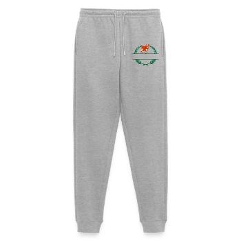 Vache rouge et blanche avec son propre texte - Pantalon de jogging Premium bio Homme - gris chiné - Devant - Thijin (182cm)