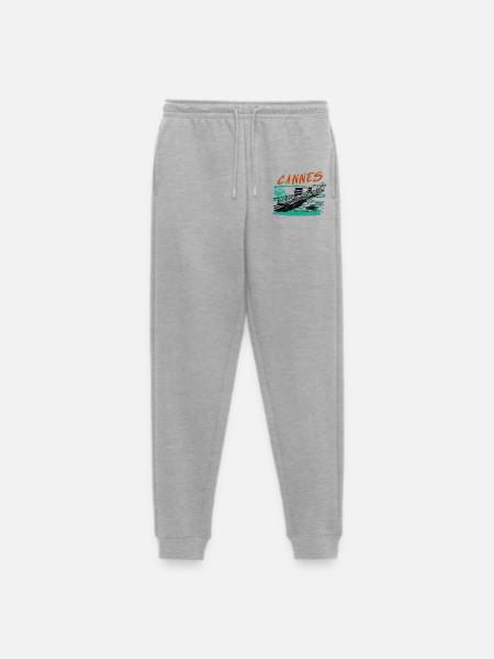 Cannes Côte d'Azur Illustration - Men's Premium Organic Joggers - heather grey