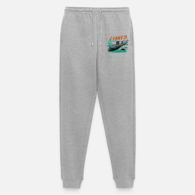 Cannes Côte d'Azur Illustration - Männer Premium Bio Jogginghose - Grau meliert