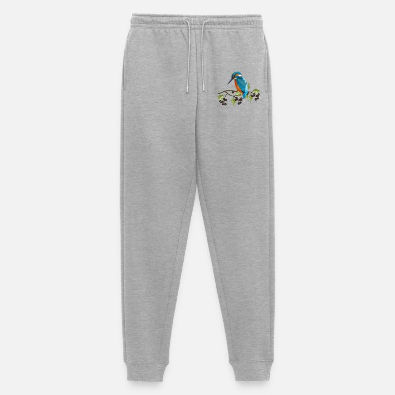 Bunter Vogel - Männer Premium Bio Jogginghose - Grau meliert