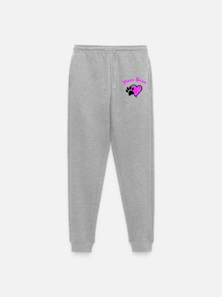 Team Dog Walk Heart Love - Men's Premium Organic Joggers - heather grey