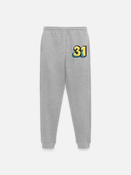 31 Zahl Bunt - Männer Premium Bio Jogginghose - Grau meliert