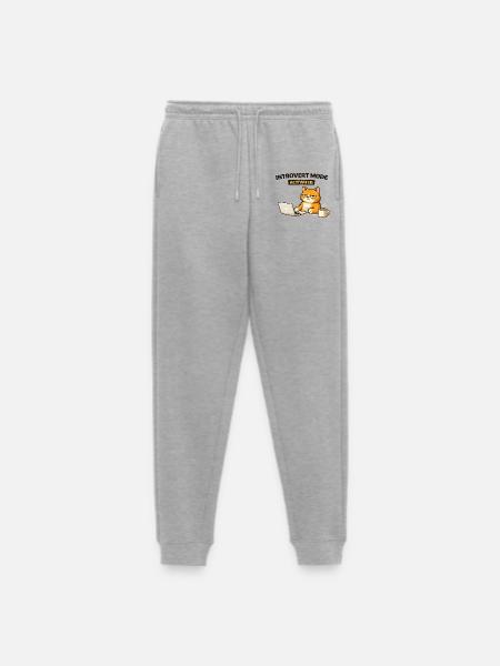 Introvert Mode Activated Cat - Men's Premium Organic Joggers - heather grey