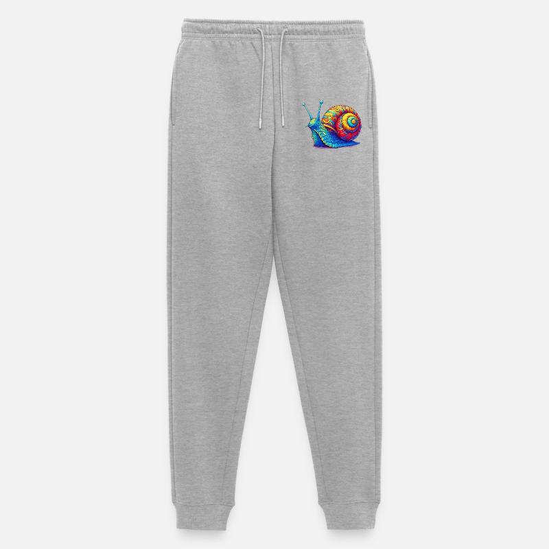 Schnecke - Männer Premium Bio Jogginghose - Grau meliert