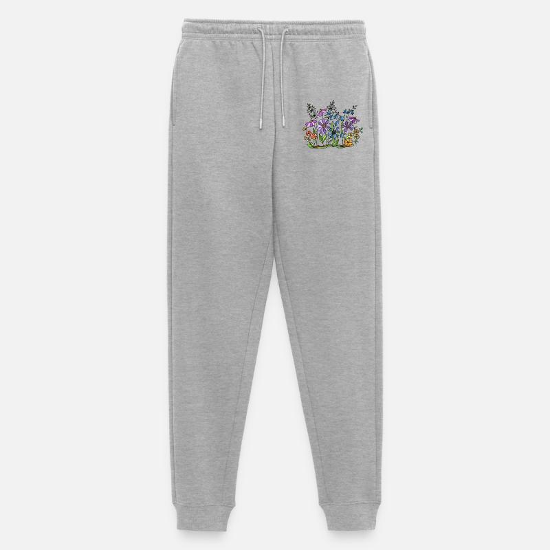 Blumen - Männer Premium Bio Jogginghose - Grau meliert