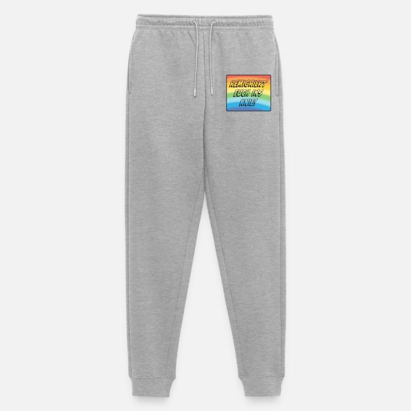 Remigriert Euch Ins Knie! - Männer Premium Bio Jogginghose - Grau meliert