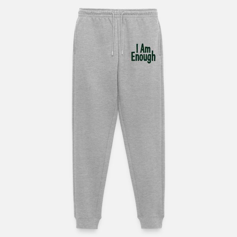 I Am Enough Selbstvertrauen Statement - Männer Premium Bio Jogginghose - Grau meliert
