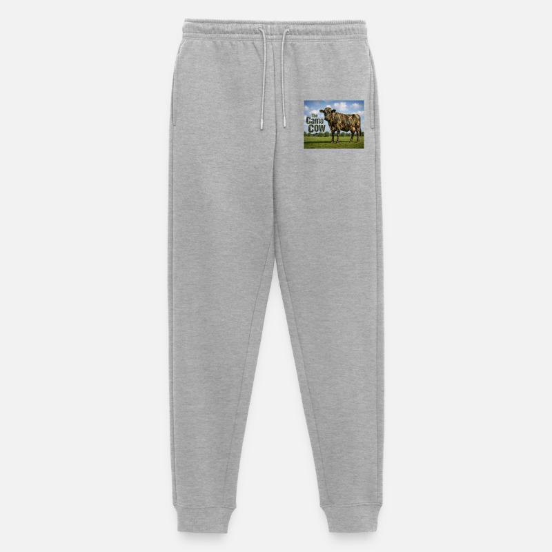 Tarnkuh auf der Wiese - Männer Premium Bio Jogginghose - Grau meliert