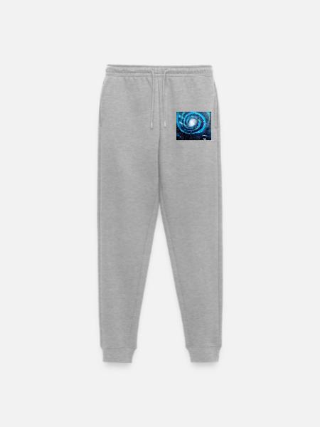 Blue Galaxy - Men's Premium Organic Joggers - heather grey
