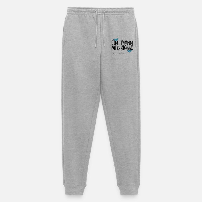 Ein Mann mit Klasse - (schwarz) - Männer Premium Bio Jogginghose - Grau meliert
