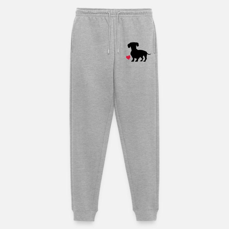 Dackel - Männer Premium Bio Jogginghose - Grau meliert