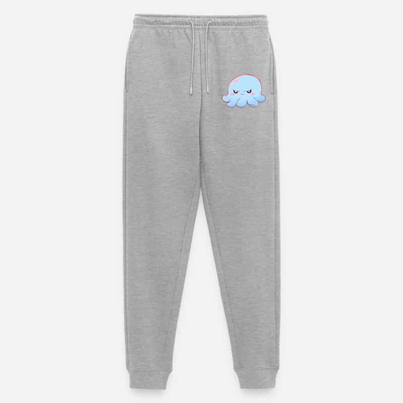 Blue grumpy octopus - Männer Premium Bio Jogginghose - Grau meliert
