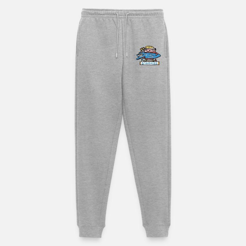 Bodensee Surfer Cartoon - Männer Premium Bio Jogginghose - Grau meliert