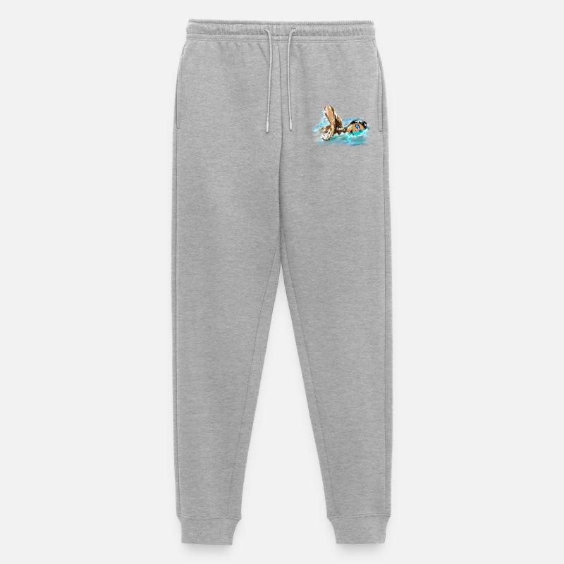 Schwimmer - Männer Premium Bio Jogginghose - Grau meliert