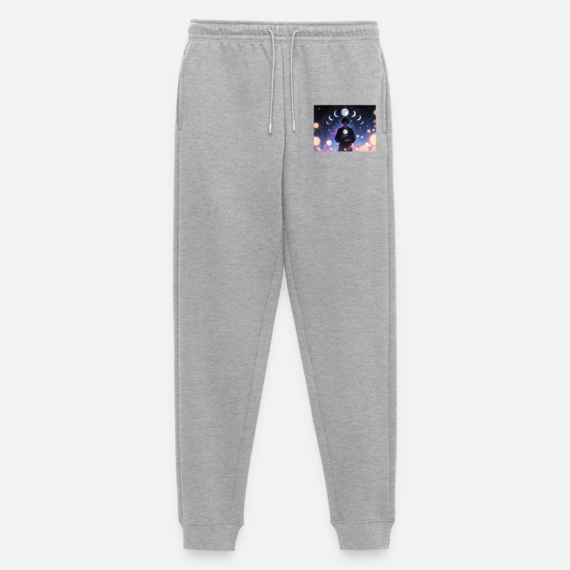 Mondphasen Mystik Träumer - Männer Premium Bio Jogginghose - Grau meliert