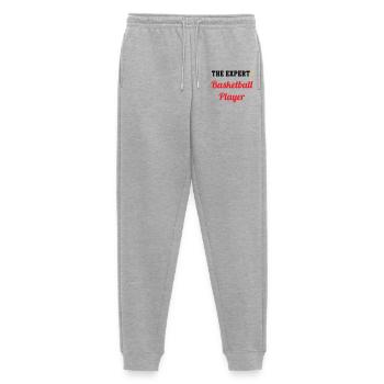 Der Basketball-Experte - Männer Premium Bio Jogginghose - Grau meliert - Vorne - Thijin (182cm)