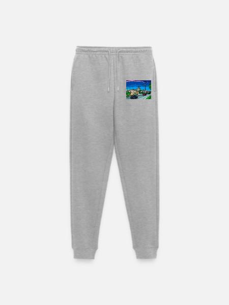Retro City Straßenszene - Männer Premium Bio Jogginghose - Grau meliert