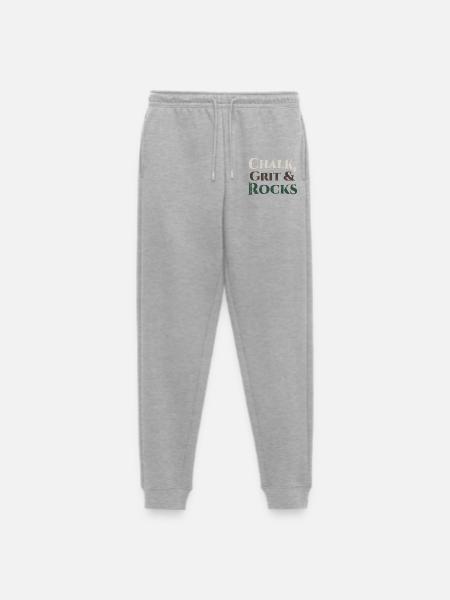 Chalk Grit & Rocks Motif - Men's Premium Organic Joggers - heather grey
