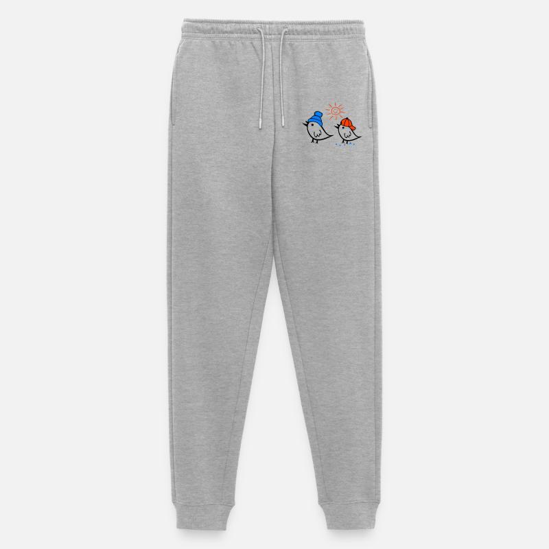 Spatz, Sonne, Frühling - Männer Premium Bio Jogginghose - Grau meliert