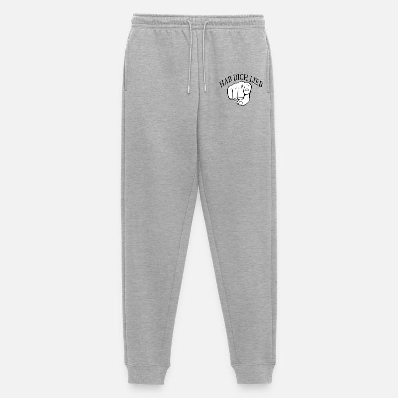habdichlieb - Männer Premium Bio Jogginghose - Grau meliert