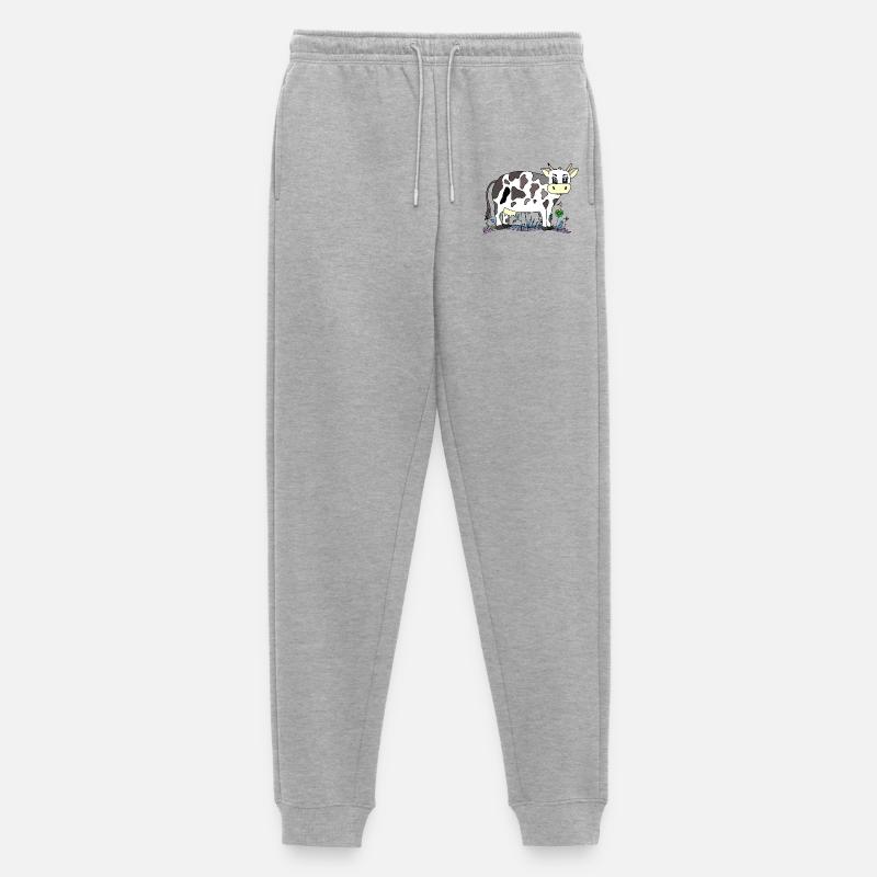 Kuh - Männer Premium Bio Jogginghose - Grau meliert