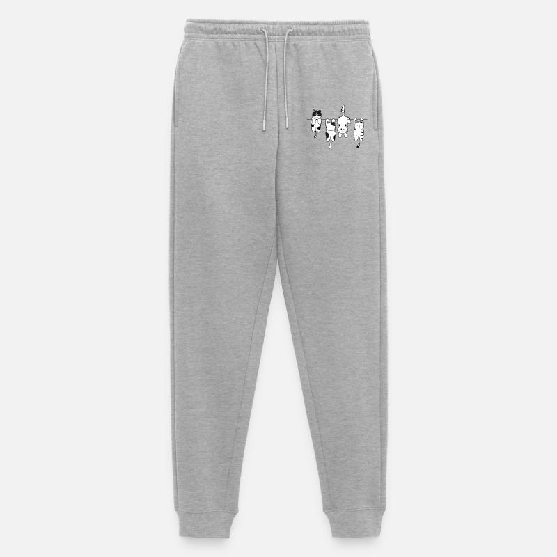 Wäsche Katze - Männer Premium Bio Jogginghose - Grau meliert