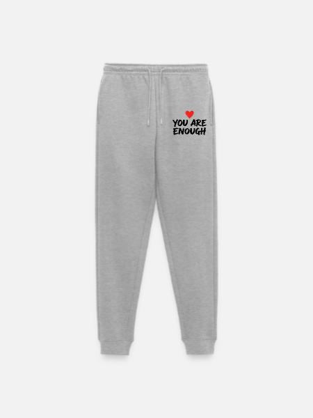 You Are Enough Self Love Statement - Men's Premium Organic Joggers - heather grey