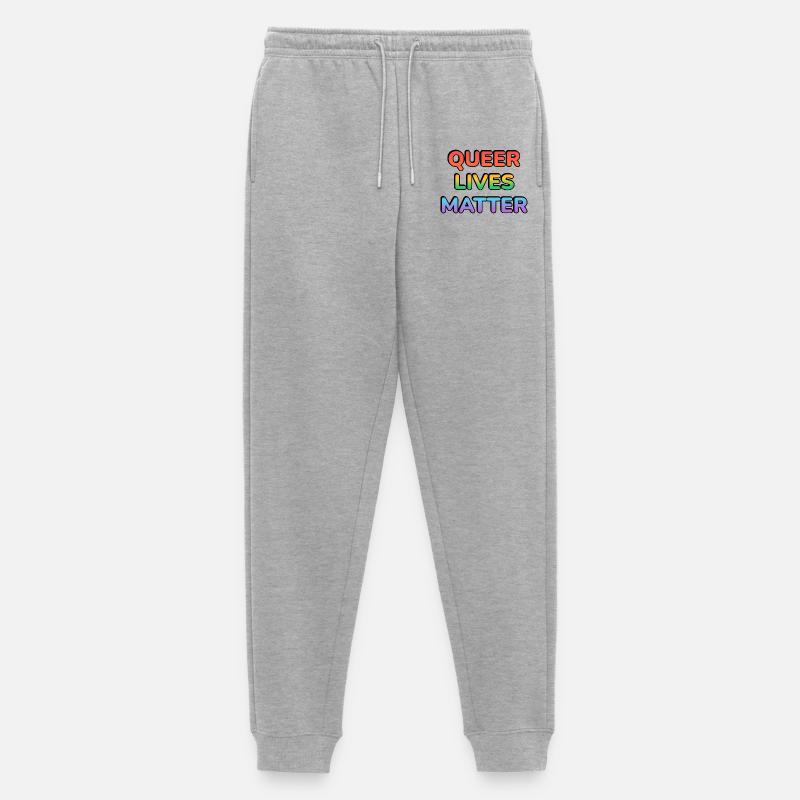 Queer Lives Matter Regenbogen - Männer Premium Bio Jogginghose - Grau meliert
