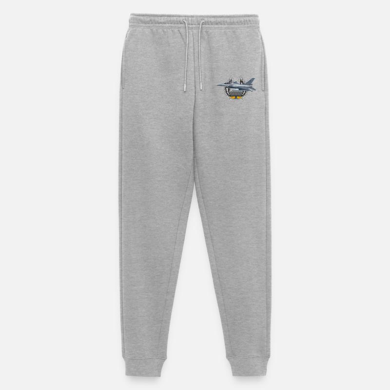 F-16 Fighting Falcon - Männer Premium Bio Jogginghose - Grau meliert