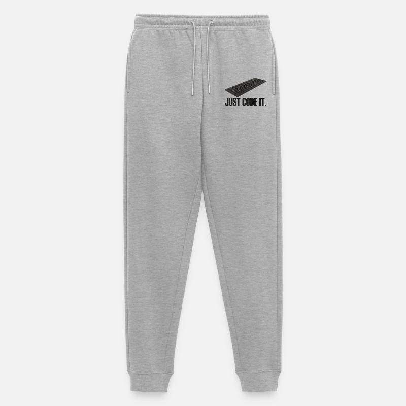 Just Code it - Männer Premium Bio Jogginghose - Grau meliert