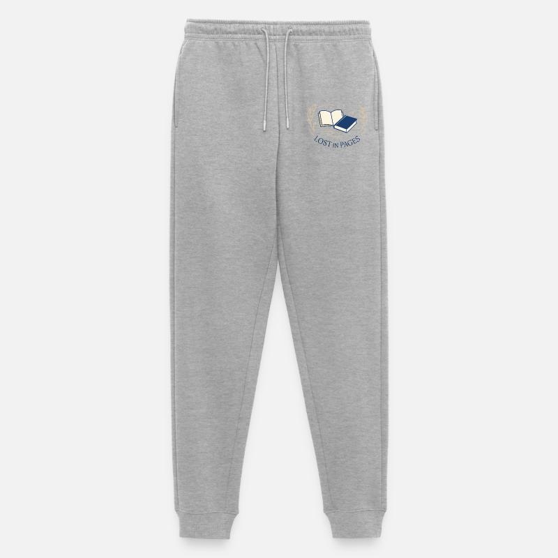 Zwischen den Seiten - Männer Premium Bio Jogginghose - Grau meliert