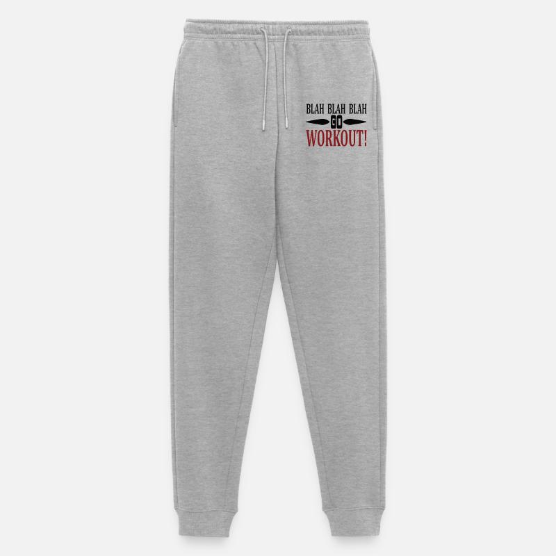 Blah Blah go workout - Männer Premium Bio Jogginghose - Grau meliert