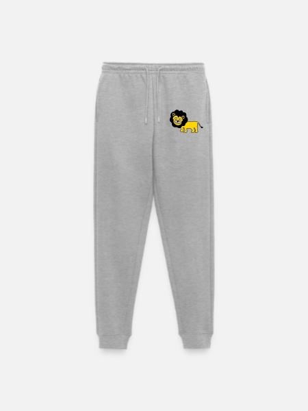 Löwe als Kinder Design - Männer Premium Bio Jogginghose - Grau meliert