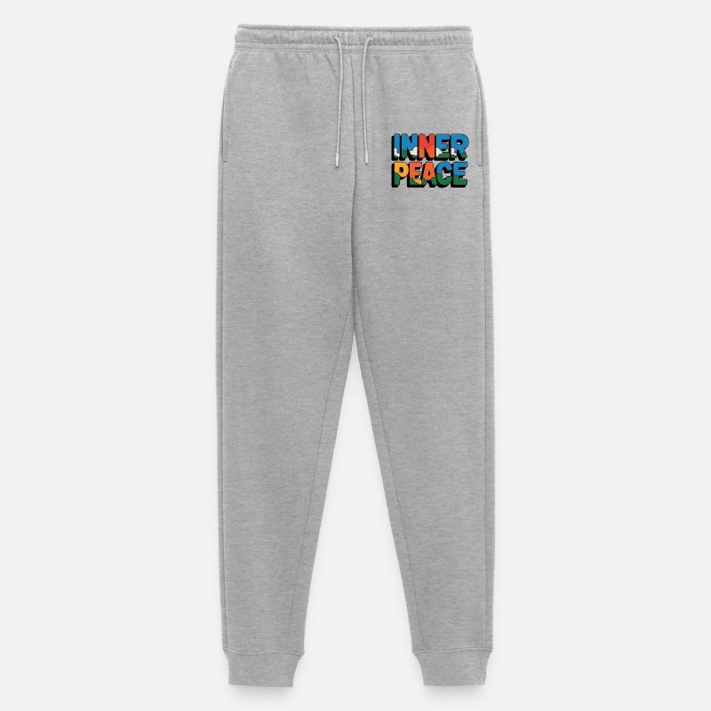 Inner Peace Regenbogen-Buchstaben - Männer Premium Bio Jogginghose - Grau meliert