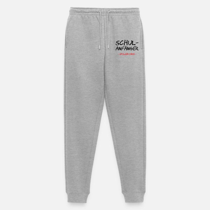 Schulanfänger. Stolzer Papa - Männer Premium Bio Jogginghose - Grau meliert