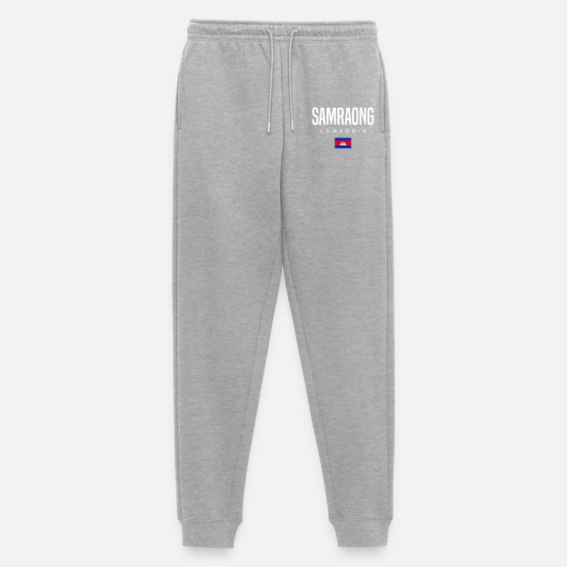 Samraong Kambodscha Khmer - Männer Premium Bio Jogginghose - Grau meliert