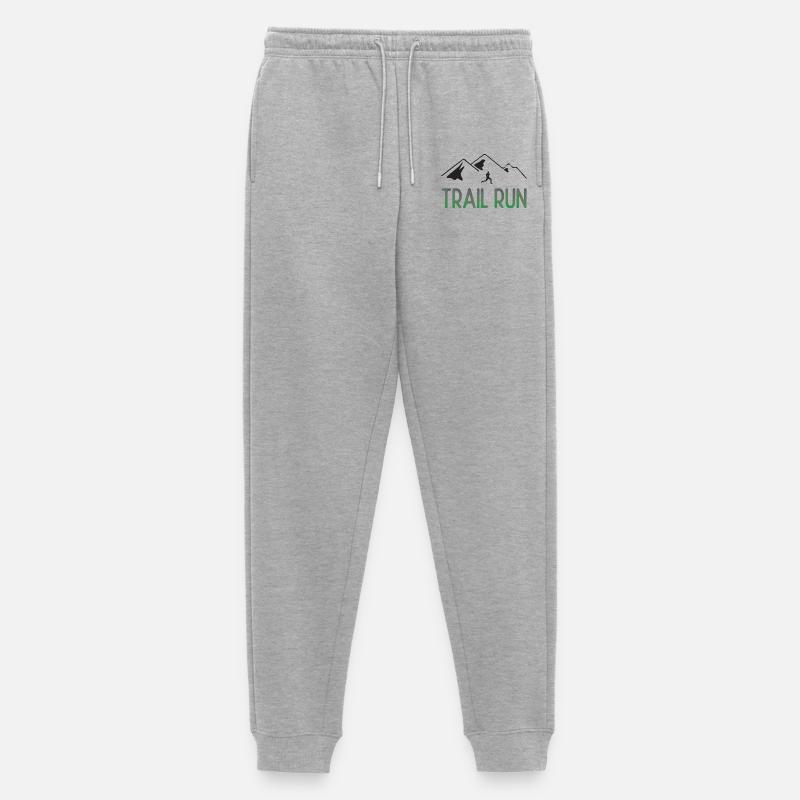 Trailrun - Männer Premium Bio Jogginghose - Grau meliert